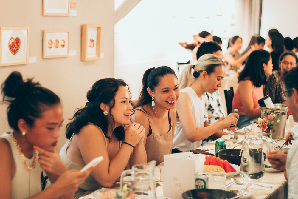 Guests gathered at THE STUDIO's monthly Art Open House dinner